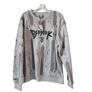 Atsuko Berserk The Dragon Slayer Gray Sweatshirt Long Sleeves Men's M NWT